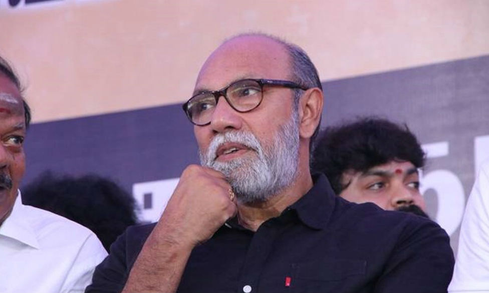 Sathyaraj at Nadigar Sangam Protest for Cauvery Management Board (CMB) & Sterlite Ban. Rajinikanth,Kamal,Vijay,Suriya,Vishal,Sivakarthikeyan,Dhanush,Nadigar Sangam protest,Cauvery row,Kamal Haasan