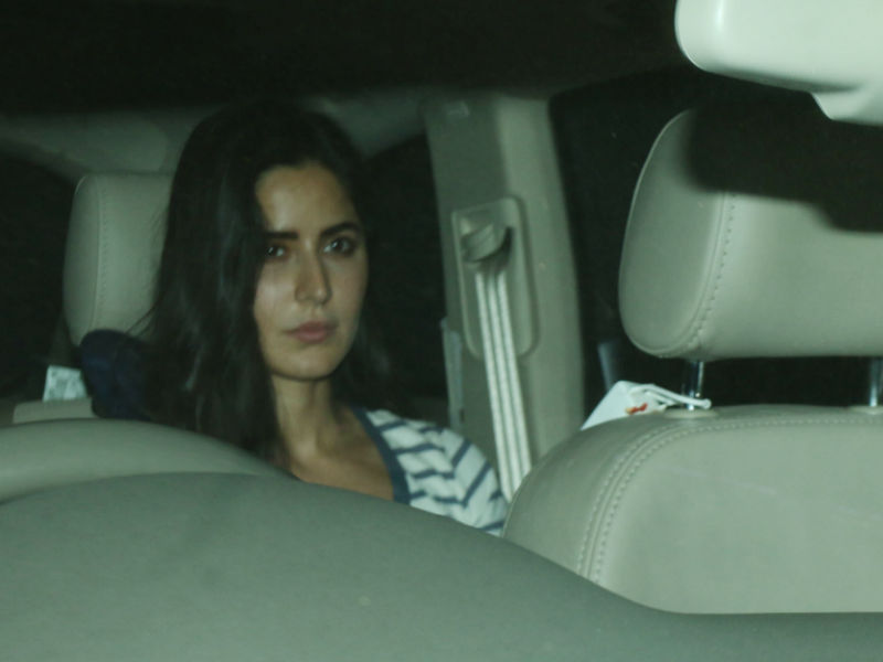 Katrina Kaif arrives at Salman Khan's residence in Bandra, Mumbai. Katrina Kaif,Varun Dhawan,Jacqueline Fernandez,Hume Qureshi,Saqib Saleem,Athiya Shetty,Suniel Shetty,Malaika Arora,Salman Khan