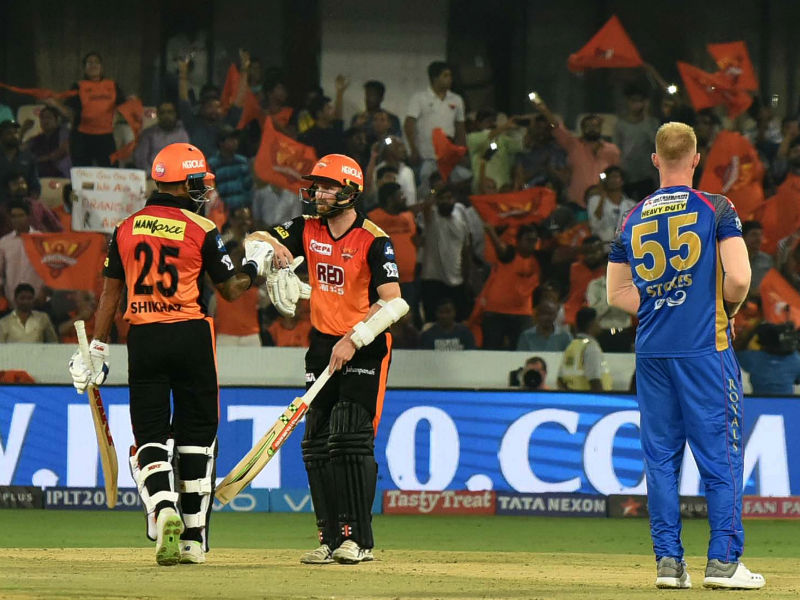 Brilliant batting from opener Shikhar Dhawan (77 not out) helped Sunrisers Hyderabad outplay Rajasthan Royals by nine wickets in the fourth match of the Indian Premier League (IPL) here on Monday. Right from the start, Dhawan, who slammed 13 boundaries and one six, made his intentions clear. Though Hyderabad started poorly, losing their opener Wriddhiman Saha (5), but after that there was no looking back as Dhawan and skipper Kane Williamson (36 not out) guided it to a comfortable victory with over four overs remaining. Shikhar Dhawan,IPL 2018,Sunrisers Hyderabad beats Rajasthan Royals,Sunrisers Hyderabad,Rajasthan Royals,Indian Premier League,Indian Premier League 2018