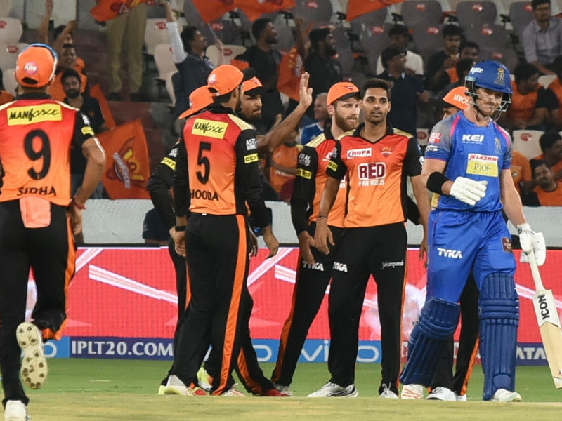 Put in to bat, Rajasthan got off to a poor start as opener D Arcy Short (4) was departed on the last ball of the the first over. But after that wicket, new batsman Samson and opener Ajinkya Rahane (13) forged a crucial 46-run partnership to steady their team's ship. Just when things seemed good in the middle, Rahane was dismissed in the seventh over by Kaul. Shikhar Dhawan,IPL 2018,Sunrisers Hyderabad beats Rajasthan Royals,Sunrisers Hyderabad,Rajasthan Royals,Indian Premier League,Indian Premier League 2018