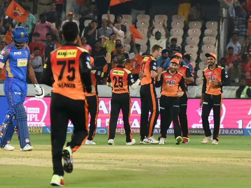 Unperturbed by the fall of skipper's wicket, Samson played freely, smashing the bad balls. Middle-order batsmen Ben Stokes (5), Rahul Tripathi (17) failed to utilise the start and were dismissed cheaply in the process. While trying to increase the run-rate, Samson was also dismissed by spinner Hasan in the 14th over. Samson played 42 balls and slammed five boundaries. Shikhar Dhawan,IPL 2018,Sunrisers Hyderabad beats Rajasthan Royals,Sunrisers Hyderabad,Rajasthan Royals,Indian Premier League,Indian Premier League 2018