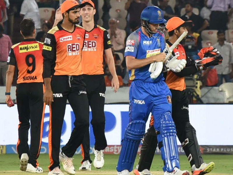 Brief scores: Rajasthan: 125/9 (Sanju Samson 49; Siddarth Kaul 2/17) against Hyderabad 127/1 (Shikhar Dhawan 77 not out; Jaidev Unadkat 1/28). Shikhar Dhawan,IPL 2018,Sunrisers Hyderabad beats Rajasthan Royals,Sunrisers Hyderabad,Rajasthan Royals,Indian Premier League,Indian Premier League 2018