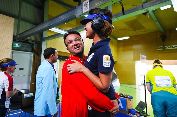 Although the Australian managed to close the gap by one point in the ninth series, Heena held her nerves in the 10th and final series to emerge champion. Earlier, Annu finished the qualification stage at the second spot with a total of 584 points. Heena was third with 579. Xiu Hong Teh of Singapore topped the qualification standings with 584. Annu had taken pole position at the end of the Precision round with 293. She managed 291 in the Rapid round while Xiu scored 293. 25m pistol shooting,CWG 2018,commonwealth games 2018,Heena Sidhu,Manu Bhaker Heena Sidhu Commonwealth Games,Heena Sidhu pics,Heena Sidhu images