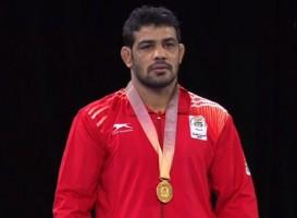 Wrestler Sushil Kumar,Sushil Kumar,Sushil Kumar  wins gold,Sushil Kumar gold medal,Commonwealth Games,Commonwealth Games 2018,CWG 2018