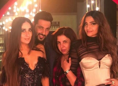 Actress Kareena Kapoor Khan, Badshah, Farah Khan and Sonam Kapoor while shooting for a Veere Di Wedding song.