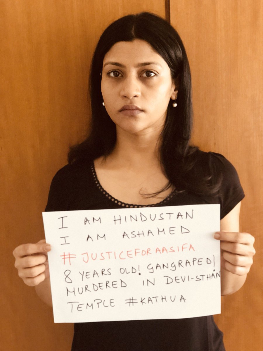 Konkona Sensharma tweeted: Deeply ashamed and upset. Gul Panag,Danish Aslam,Mini Mathur,Justice for Aasifa,Kathua rape victim,Kathua rape,Bollywood celebrities on Kathua rape case,Kathua rape and murder case