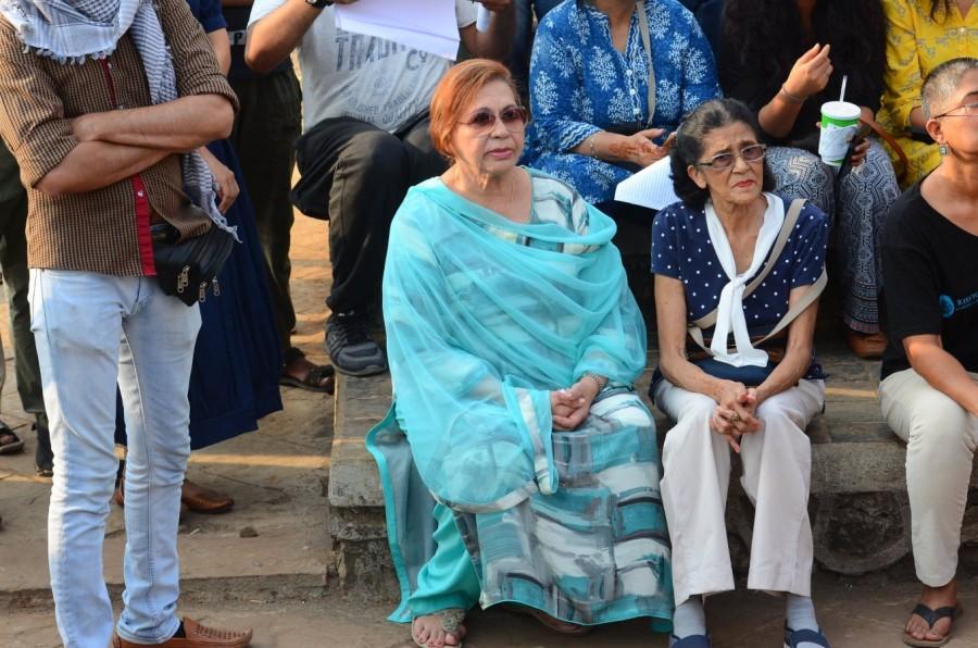Veteran actress Helen at the protest. Twinkle Khanna,Kiran Rao,Kalki Koechlin,rape victims,Kathua,Kathua rape,kathua rape case,Kathua girl rape