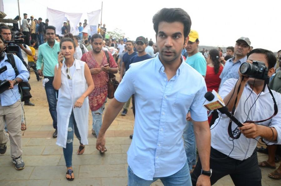 Rajkummar Rao with actress Patralekhaa. Twinkle Khanna,Kiran Rao,Kalki Koechlin,rape victims,Kathua,Kathua rape,kathua rape case,Kathua girl rape