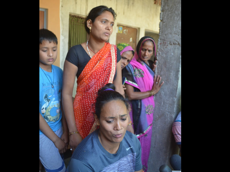Commonwealth Games (CWG) 2018 gold medalist weightlifter Punam Yadav talks to the press after being allegedly attacked while she was trying to mediate a dispute between her relatives and neighbors; in Varanasi on April 14, 2018. Weightlifter Poonam Yadav, who won India a gold medal in the ongoing Commonwealth Games in Australia's Gold Coast was attacked with bricks and stones by unidentified assailants here on Saturday when she was visiting a relative, police said. When her father, uncle and cousin tried to intervene they too were thrashed. Amid heavy stone pelting and ruckus, the police team escorting her managed to save her and bring her out of the melee. CWG gold medalist Poonam Yadav,Poonam Yadav,Poonam Yadav attacked,Commonwealth Games,CWG 2018