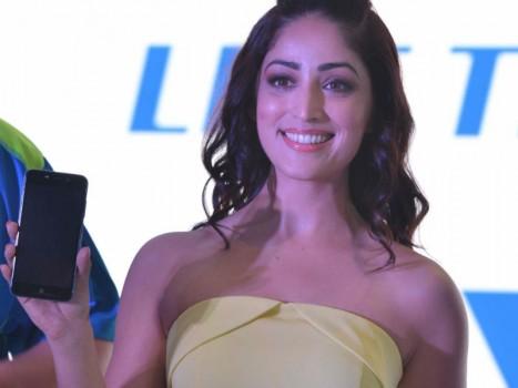 Bollywood film actress Yami Gautam at the launch of iVVO's new smart phone 