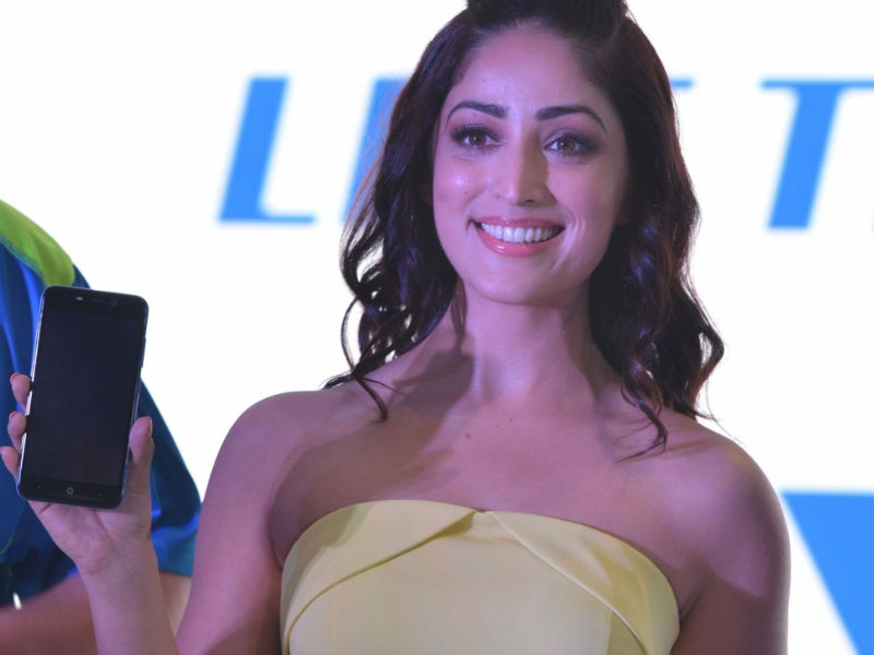 Bollywood film actress Yami Gautam at the launch of iVVO's new smart phone "Britzo", in New Delhi on April 17, 2018, followed by the rollout of eight smart 2G feature phones segmented across five product categories; BEATZ, PRIMO, SELFEE, TUFF, and VOLT as part of the "Make in India" initiative. "BRITZO has recognised critical pain points of rural consumers and extensively worked towards developing more evolved alternatives to traditional mobile phones. We are confident that the brand will emerge as the flag-bearer of digitization in rural India," Pradipto Ganguly, CEO and Co founder of BRITZO, said in a statement. Yami Gautam,actress Yami Gautam,iVVO,Britzo,Yami Gautam pics,Yami Gautam images,iVVO Britzo,iVVO new smart phone,iVVO smart phone