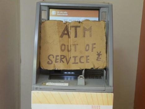 An ATM that ran out of service amid reports of a cash crunch and empty ATMs, in Bhopal on April 17, 2018. Currency shortage was reported in Andhra Pradesh, Telangana and Madhya Pradesh in the past few weeks. There were also complaints of shortage in parts of Maharashtra, Gujarat and Bihar.