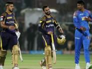 Kolkata Knight Riders (KKR) stretched their winning run to two games by registering a facile seven-wicket victory over Rajasthan Royals in an Indian Premier League (IPL) clash at the Sawai Mansingh Stadium here on Wednesday. After restricting RR to 160/8, the two-time champions, who also won against Delhi Daredevils by 71 runs in their last game, rode on Robin Uthappa's 36-ball 48 (6x4, 2x6) to set up the chase and eventually win with seven balls to spare posting 163/3 in 18.5 overs. Skipper Dinesh Karthik (42 not out; 2x4, 2x6) and Nitish Rana (35 not out; 2x4, 1x6) combined for an unbroken 61-run partnership for the fourth wicket to ease past the line. Karthik hit a six off Ben Laughlin to secure the win in style.