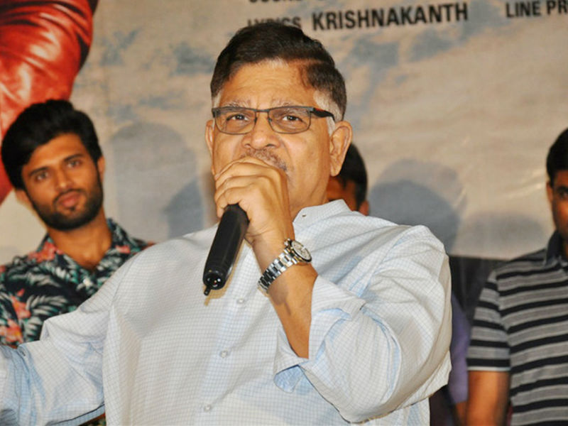 Allu Aravind addresses media during Taxiwala teaser launch in Hyderabad. Vijay Devarakonda,Priyanka Jawalkar,Malavika Nair,Taxiwala,Taxiwala teaser,Taxiwala teaser launch,Taxiwala teaser launch pics,Taxiwala teaser launch images,Taxiwala pics,Taxiwala images