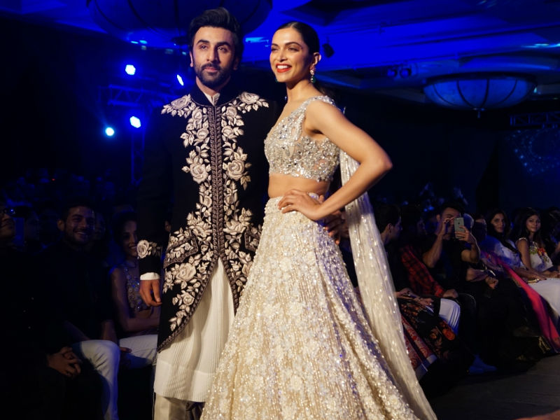 Bollywood actors Deepika Padukone and Ranbir Kapoor set the ramp on fire at "The Walk of Mijwan" on Thursday night flaunting the outfit designed by ace designer Manish Malhotra. The duo looked stunning as showstopper, wearing beautifully embroiders dress from the collection of Manish. Ranbir dressed in black floral embroider sherwani and Deepika wore a pearlescent lehenga designed with heritage embroidery that celebrated the craft of needle. Deepika Padukone,Ranbir Kapoor,Deepika Padukone and Ranbir Kapoor,The Walk of Mijwan,designer Manish Malhotra,Manish Malhotra,Deepika Padukone walks ramp