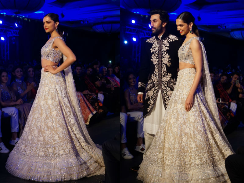 The collection shows some of the quintessential Indian embroidery craftsmanship in Chikankari in various texture that celebrated traditional Indian design. Organized by Mijwan Welfare Society, in the presence of veteran actress Shabana Azmi, the fashion evening was graced by many celebrated personalities of the film industry. Deepika Padukone,Ranbir Kapoor,Deepika Padukone and Ranbir Kapoor,The Walk of Mijwan,designer Manish Malhotra,Manish Malhotra,Deepika Padukone walks ramp