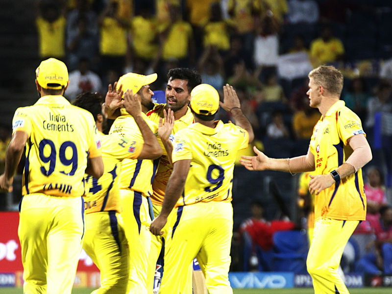 Put in to bat, Chennai were off to a decent start as openers Watson and Ambati Rayudu (12) shared a 50-run partnership for the opening wicket in 4.2 overs. Medium pacer Ben Laughlin drew the first blood for Rajasthan as he sent back Rayudu in the fifth over. Watson was then joined by Suresh Raina and the duo stitched together an 81-run partnership for the second wicket. Raina chipped in with a crucial 47-run knock before falling in the 12th over to a Shreyas Gopal delivery which left CSK on 131/2. K. Gowtham, Stuart Binny and Ben Stokes were severely punished by Raina and Watson. The Australian hit spinner Gowtham for at three sixes, while left-arm medium pacer Jaydev Unadkat also got hit for two sixes by the retired international. Shane Watson,Shane Watson 100,Chennai Super Kings,Rajasthan Royals,CSK beats RR,CSK trash RR,Indian Premier League,Indian Premier League 2018,IPL 2018,IPL 2018 pics,IPL 2018 images