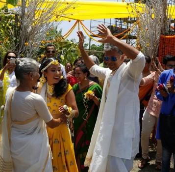 Model-turned-actor Milind Soman is all set to marry girlfriend Ankita Konwar as pictures of the couple's pre-wedding ceremonies surfaced on social media. Several pics have gone viral showing the couple getting ready for their wedding ceremony in Alibaug. Ankita is seen with mehendi in her hands as she poses with Milind Soman.