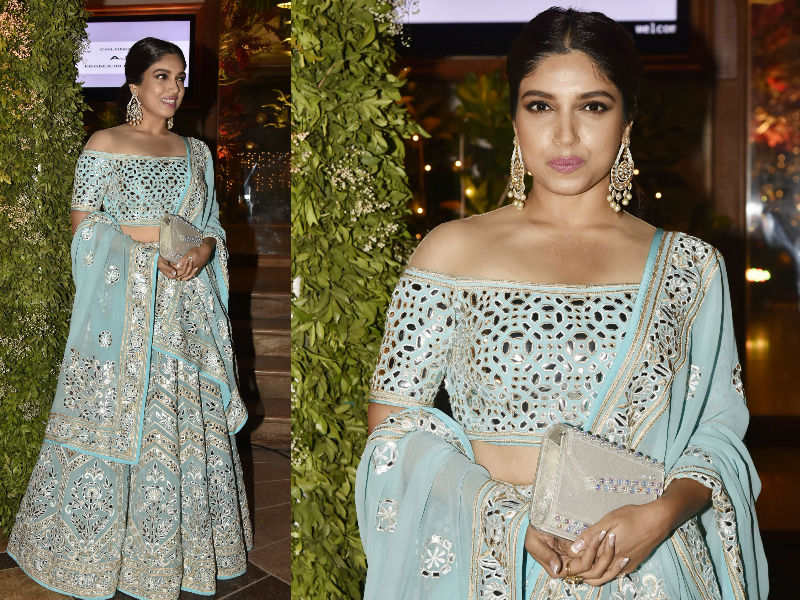 Bhumi Pednekar poses for a photo during the wedding reception of Saudamini Mattu and Siddharth Bhandari in Mumbai. Aishwarya Rai,Amitabh Bachchan,Sonam Kapoor,Sara Ali Khan,Karan Johar,Saudamini Mattu,Siddharth Bhandari wedding reception,Saudamini Mattu wedding reception,Saudamini Mattu wedding reception pics,Saudamini Mattu wedding reception images,Siddharth Bhandari