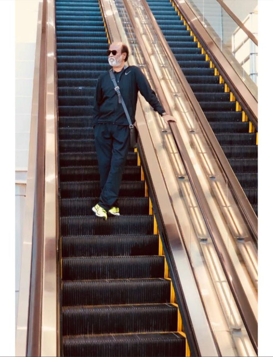After completing his spiritual tour in the Himalayas, actor Rajinikanth visited the US for his routine medical checkup. The 'Kaala' star was spotted in a black sweatshirt with goggles. He was also clicked while traveling on a metro train. The pics were shared by Soundarya Rajinikanth on Twitter with the caption: Check out the latest stills of our Thalaivar from the USA! On your #RajiniMakkalMandram app and website ! RIGHT NOW. Superstar reached US in style and the pictures have gone viral over on the Internet. Rajnikanth,Rajnikanth in US,Rajnikanth in United States,Thalaivar Rajnikanth,Kaala,Kaala actor,Rajnikanth stylish pics,Rajnikanth stylish images,Rajnikanth viral pics,Rajnikanth viral images