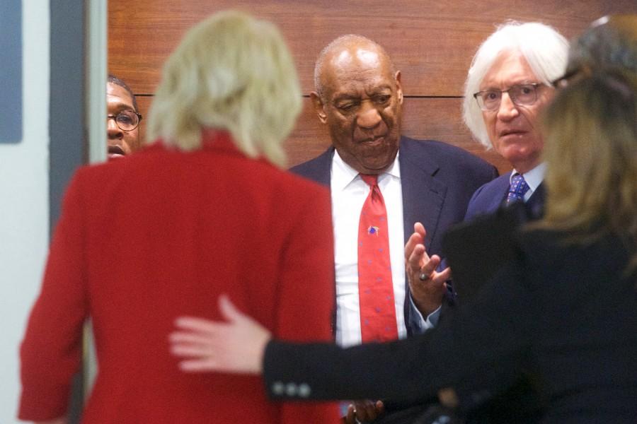 Bill Cosby stands in an elevator with his attorney Tom Mesereau after being found guilty on all counts in his sexual assault retrial case at the Montgomery County Courthouse, in Norristown, Pennsylvania, U.S., April 26, 2018. Bill Cosby,actor Bill Cosby,Comedian Bill Cosby,sexual assault,Andrea Constand