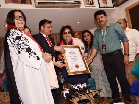 Celebrated music director Bappi Lahiri was feted by London's World Book of Records for his contribution to global music with his immortal song 