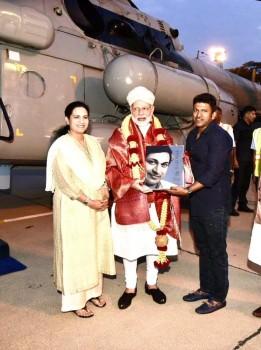 Sandalwood Power Star Puneeth Rajkumar and his wife Ashwini met Prime Minister Narendra Modi at HAL Airport on Thursday, May 3 in Bengaluru and presented coffee Table book of late Dr Rajkumar's biography. On his Twitter handle, Puneeth Rajkumar tweeted, 