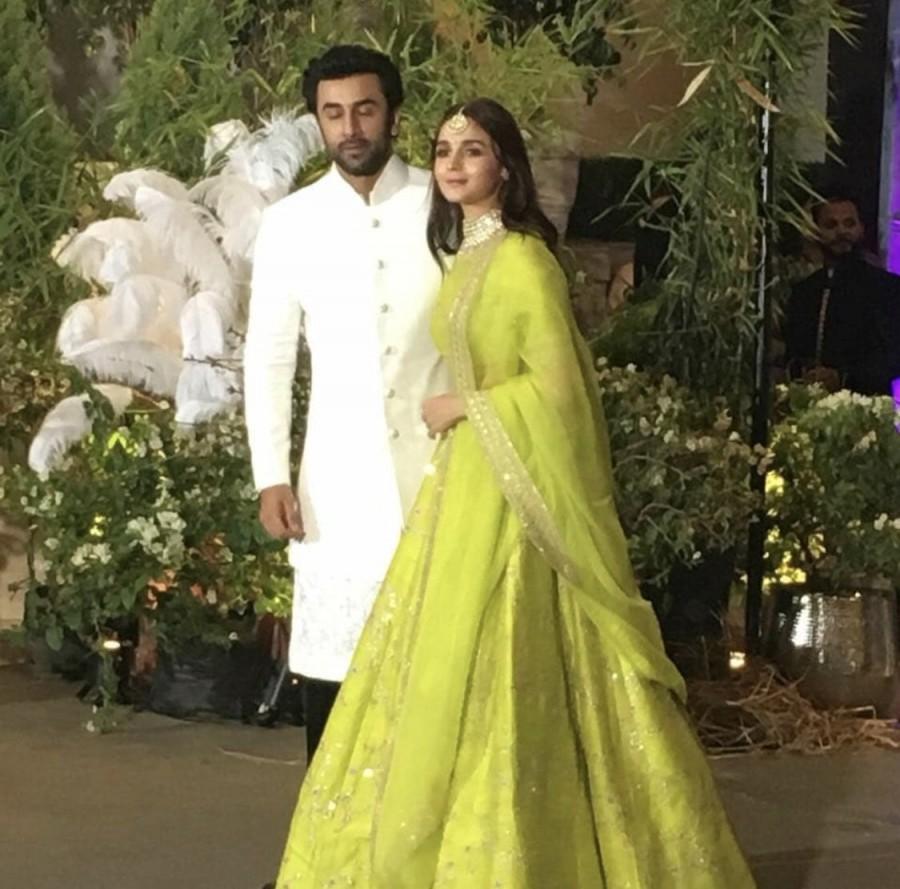 Ranbir Kapoor and Alia Bhatt at Sonam Kapoor-Anand Ahuja's wedding reception. Sonam Kapoor,Sonam Kapoor and Anand Ahuja,Sonam Kapoor and Anand Ahuja wedding reception,Sonam Kapoor and Anand Ahuja wedding reception pics,Sonam Kapoor wedding reception,Sonam Kapoor wedding reception pics