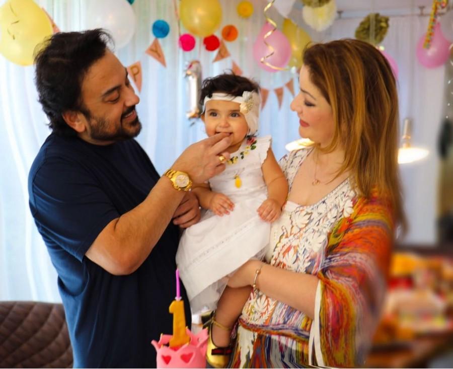 He also thanked Roya. "I can never thank you for the joy you have brought me by giving birth to Medina." Adnan Sami,singer Adnan Sami,Angelic first birthday,Adnan Sami celebrates daughter's first b'day,Angelic,Medina,Medina first birthday,Medina first birthday celebration