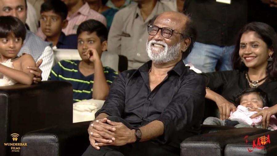 Superstar Rajinikanth at Kaala audio launch in Chennai. Rajinikanth,Superstar Rajinikanth,Kaala audio launch,Kaala audio launch pics,Kaala audio launch images,Kaala music launch,Kaala music launch pics,Dhivya Dharshini,Celebs at Kaala audio launch