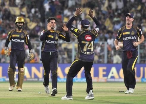 Kolkata Knight Riders (KKR) sharpened their chances of a playoff berth with a convincing six-wicket win over Rajasthan Royals (RR) in a crucial Indian Premier League (IPL) clash at the Eden Gardens here on Tuesday. Chinaman Kuldeep Yadav (4/20) starred for the two-time champions as Royals were bowled out for 142 in 19 overs despite an early blitz from the visiting team openers. Chasing a modest target, KKR rode Chris Lynn's 45 (42b; 5x4, 1x6) and captain Dinesh Karthik's unbeaten 41 (31b, 4x5, 1x6) to ease past the line by posting 145/4 with two overs to spare. The men in purple, thus, stretched their winning run to two games while Royals lost for the first time in four matches.