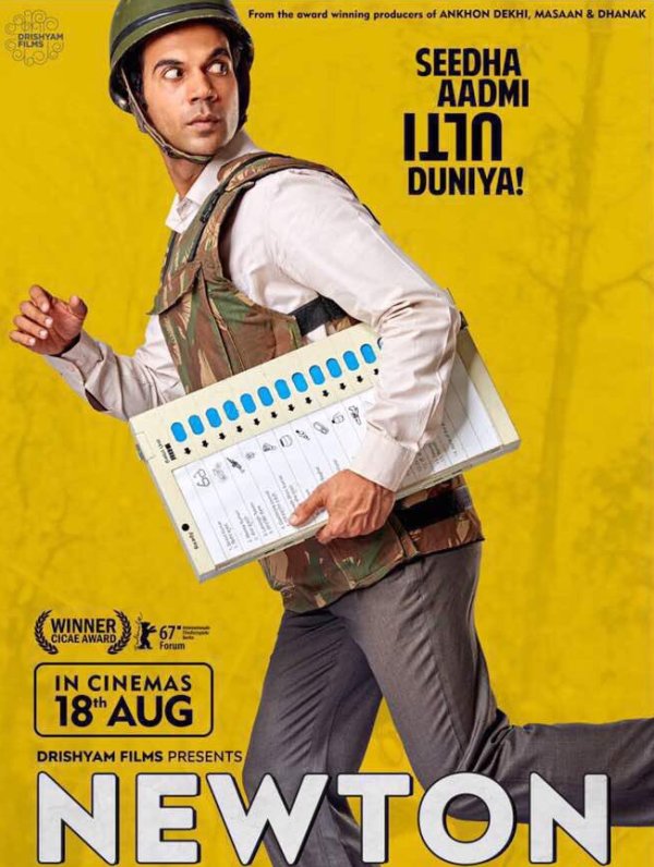 2) Newton: The National award winning, Newton is a film everyone needs to watch. Not only for Amit Masurkar's fantastic direction but Rajkumar Rao's and Pankaj Tripathi's brilliant acting. Also for which Pankaj Tripathi won the special mention award at the National Awards. The film talks about the flaws in the electoral voting system in the country and the Naxalite problem in the east. The film has a run time of 106 minutes and in that time manages to create an entire story with a hilarious and crucial climax. Hope Aur Hum,102 Not Out,Omerta,Meri Nimmo,Haraamkhor,Gurgaon,Newton,Trapped,Ribbon,short format films