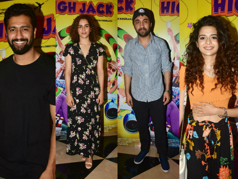 Phantom Films High Jack which released today witness a bucket full of stars at the special screening held last evening. The makers held a screening of High Jack for close friends and family members in the city. Present at the screening were Sumeet Vyas along with his parents, Sonnalli Seygall, Mantra, director Vikramaditya Motwane, Poonam Dhillon, Vicky Kaushal, Sanya Malhotra, Mithila Palkar, Sai Tamhankar, Gulshan Devaiah, Nimrat Kaur, Siddhanth Kapoor, Shweta Tripathi, Kriti Kharbanda, Karan Tacker, Shikha Talsania, Priyanshu Painyuli to name a few. With High Jack, Phantom Films is all set to bring to the audience Bollywood's first ever stoner comedy. High Jack marks the entry of Viu, the leading international OTT Video Service, into films. The film stars an ensemble cast featuring Sumeet Vyas, Sonnalli Sehgal, Mantra, Sarthak Kakar, Kumud Mishra, Radhika Bangia, Priyanshu Painyuli and Adhaar Khurana. Produced by Phantom films in association with Viu, High Jack directed by Akarsh Khurana has released today ie.18th May, 2018 High Jack special screening,High Jack,Vicky Kaushal,Sumeet Vyas,Siddhanth Kapoor,High Jack special screening pics,High Jack special screening images,High Jack special screening stills,High Jack special screening pictures