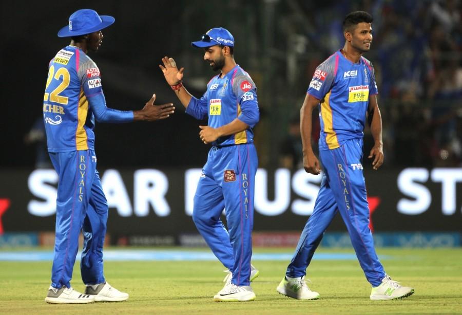 Despite the loss of two key overseas players in England's Jos Buttler and Ben Stokes, who have left for national duty, Rajasthan managed to keep the fight and leave the tourists high and dry. Earlier, pacer Umesh Yadav starred with three wickets to peg back the hosts, who rode on opener Tripathi's unbeaten 58-ball 80, laced with five fours and three sixes, and cameos from skipper Ajinkya Rahane (33 from 31 balls; 4x3) and Heinrich Klassen (32 from 21; 4x3, 6x1) to put a healthy 164/5 in their 20 overs. Rajastan beat Bangalore,Rajasthan Royals,Royal Challengers Bangalore,Indian Premier League,Indian Premier League 2018,IPL 2018,IPL 2018 pics,Virat Kohli