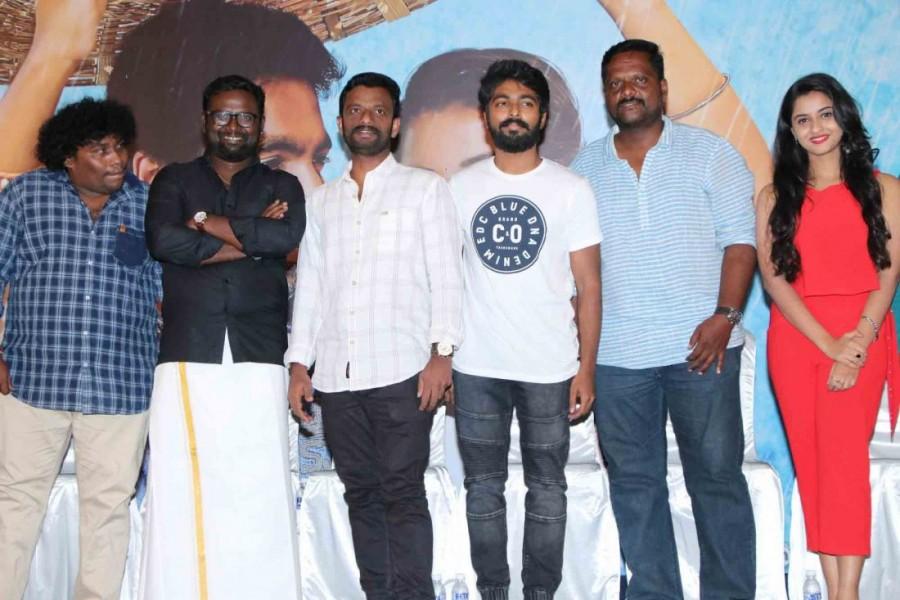 Tamil movie Semma movie press meet event held at Chennai. Celebs like GV Prakash Kumar, Arthana Binu, Pandiraj, Yogi Babu, Ravichandran, director Vallikanth, Arunraja Kamaraj and others graced at the event. Semma is an upcoming Tamil comedy drama film directed by Vallikanth and produced by Pandiraj and Ravichandran under the Linga Bhairavi Creations and Pasanga Productions banner. Starring GV Prakash Kumar and Arthana Binu in the lead role, while Assisi Ronald Gibson, Yogi Babu, Kovai Sarala, Mansoor Ali Khan and Sujatha Sivakumar appear in the supporting role. The film's soundtrack album and background score were composed by GV Prakash Kumar. The film is scheduled for a worldwide release on May 25, 2018 and the stars are promoting it in a full swing. Semma,Semma movie press meet,Semma press meet,Semma press meet pics,GV Prakash Kumar,Arthana Binu,Pandiraj,Yogi Babu,Ravichandran,Semma press meet images,Semma press meet stills