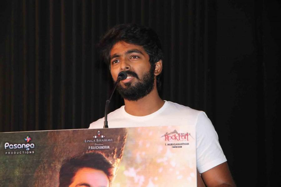South Indian actor GV Prakash Kumar interacts with media during Semma movie press meet in Chennai. Semma,Semma movie press meet,Semma press meet,Semma press meet pics,GV Prakash Kumar,Arthana Binu,Pandiraj,Yogi Babu,Ravichandran,Semma press meet images,Semma press meet stills