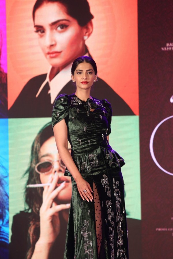Actress Sonam Kapoor Ahuja at the music launch of her upcoming film "Veere Di Wedding" in Mumbai on May 22, 2018. Sonam Kapoor Ahuja,Kareena Kapoor Khan,Shikha Talsania,Veere Di Wedding,Veere Di Wedding music launch,Veere Di Wedding music launch pics,Veere Di Wedding music launch images