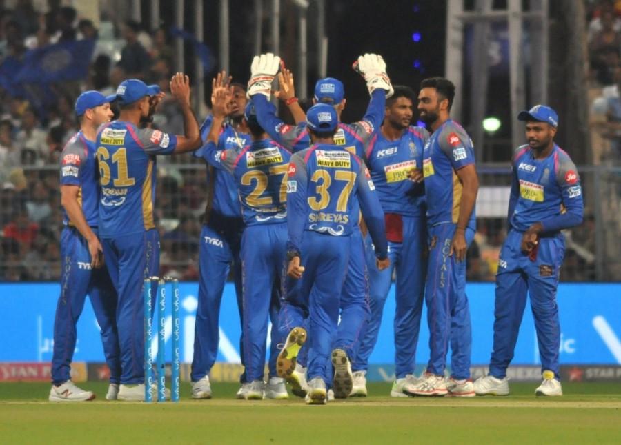 Brief scores: Kolkata Knight Riders 169/7 in 20 overs (Dinesh Karthik 52, Andre Russell 49 not out; K Gowtham 2/15, Jofra Archer 2/33, Ben Laughlin 2/35) beat Rajasthan Royals 144/4 in 20 overs Ajinkya Rahane 46, Sanju Samson 50, Piyush Chawla 2/24, Kuldeep Yadav 1/18) by 25 runs. Kolkata Knight Riders beat Rajasthan Royals,KKR beats RR,KKR,RR,Dinesh Karthik,Andre Russell,Piyush Chawla,Kuldeep Yadav