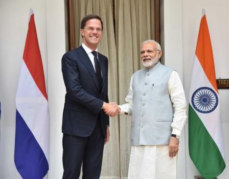 Prime Minister Narendra Modi on Thursday received his Dutch counterpart Mark Rutte here ahead of bilateral talks. Stating that the Netherlands is important partner in India's flagship initiatives, External Affairs Ministry spokesperson Raveesh Kumar tweetted that Modi welcomed the Rutte at Hyderabad House ahead of the talks. 