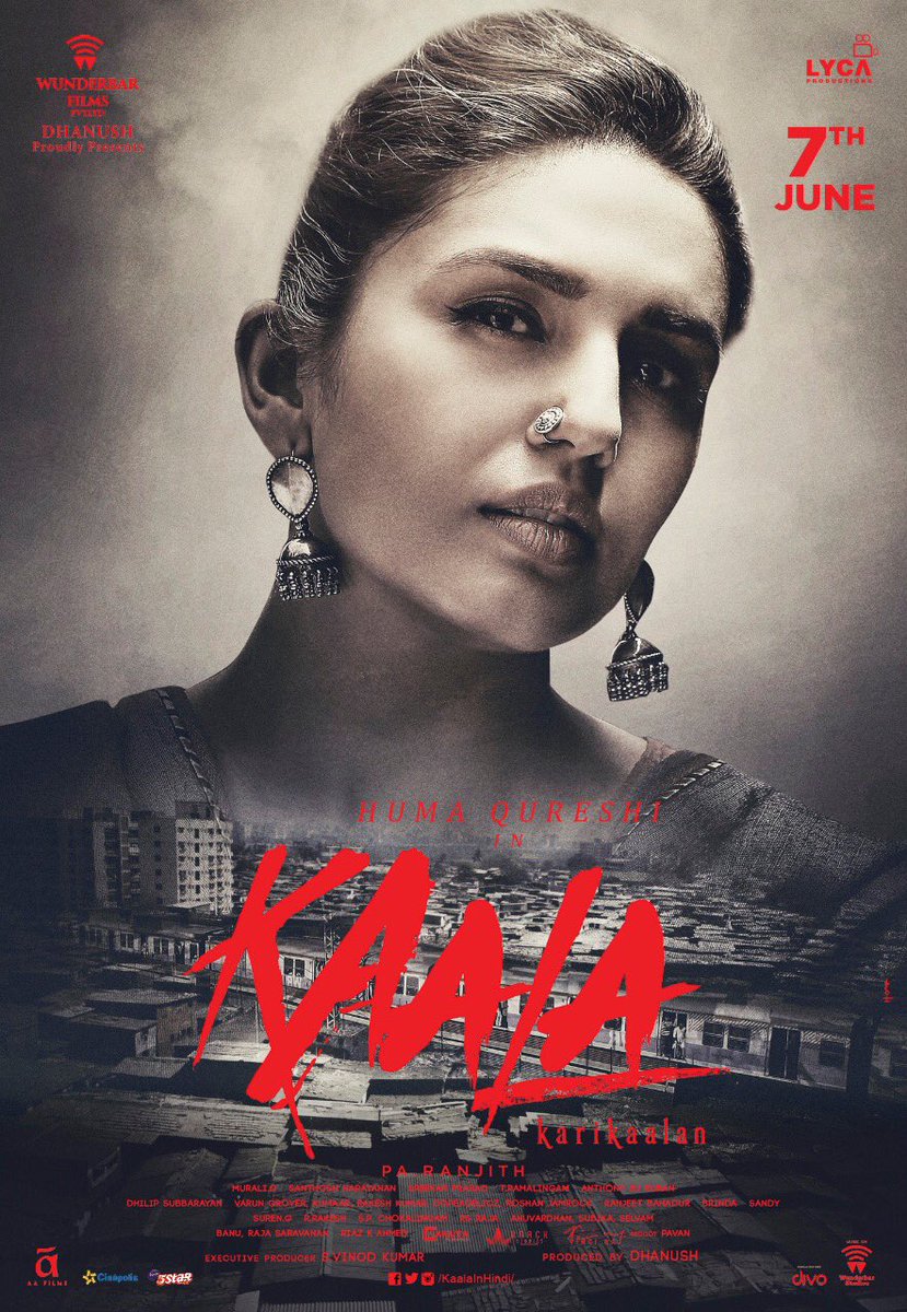 Huma Qureshi's Kaala poster. Rajinikanth,Superstar Rajinikanth,Kaala,Kaala poster,Kaala release poster,Kaala movie poster