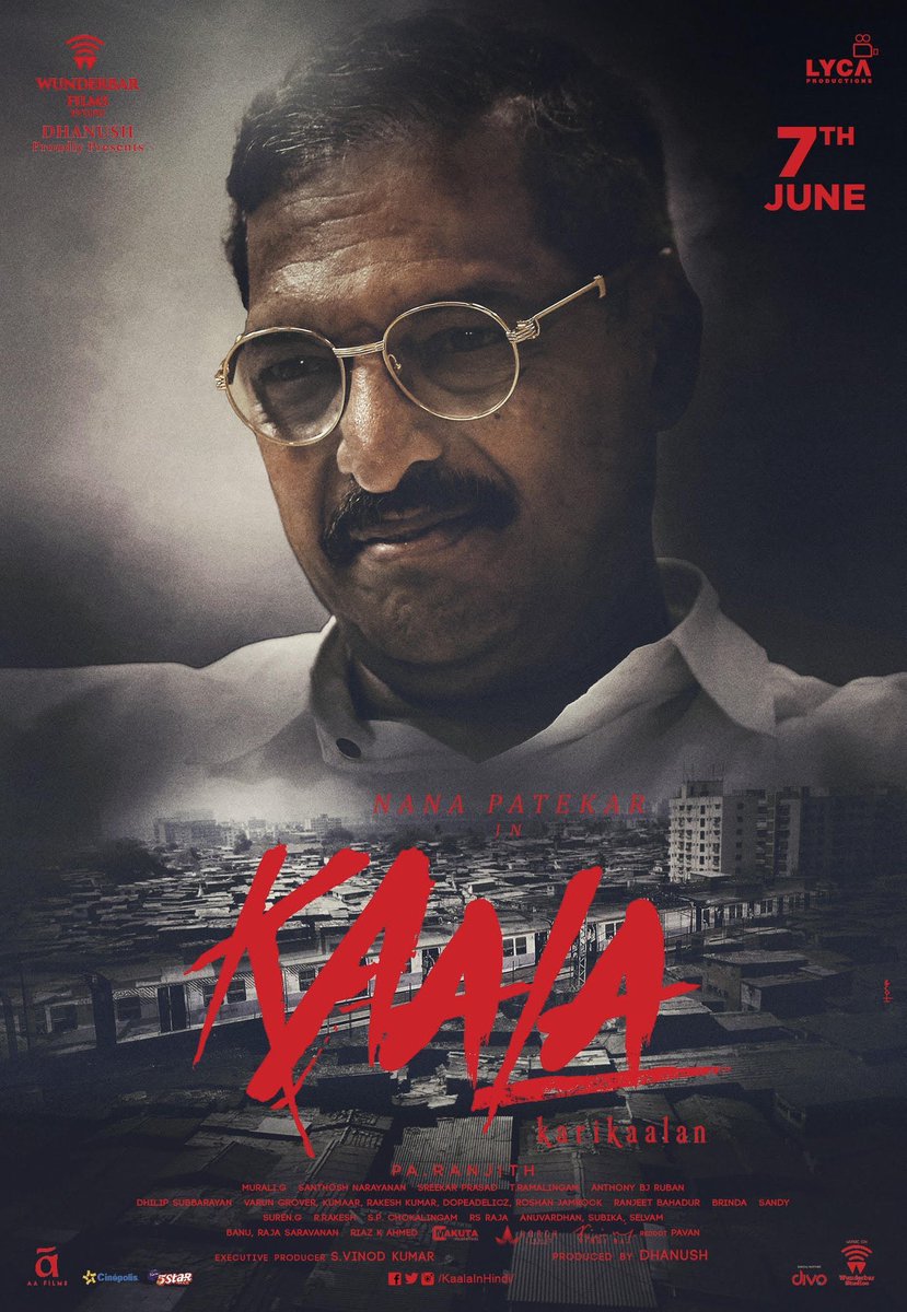 Nana Patekhar's Kaala poster. Rajinikanth,Superstar Rajinikanth,Kaala,Kaala poster,Kaala release poster,Kaala movie poster
