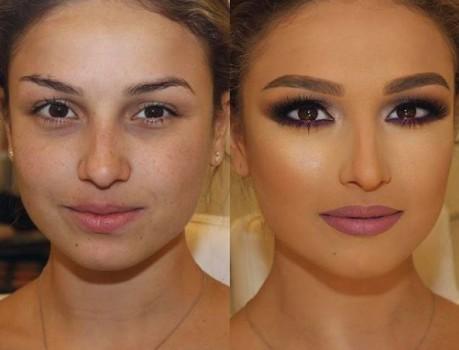 Here is a beautiful bridal makeover. It's her special day, and she just wanted to be immaculate. The makeup gave her a bronze complexion and a smoky purple eye along with a beautiful mauve lip.