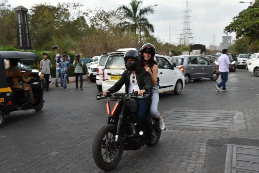 Over a series of thrilling incidents, their life takes a curve, leading a common man to become a Superhero in the form of 'Bhavesh Joshi Superhero'. Harshvardhan Kapoor,actor Harshvardhan Kapoor,Harshvardhan Kapoor takes Taapsee Pannu,Harshvardhan takes Taapsee,Harshvardhan takes Taapsee bike ride,Harshvardhan and Taapsee bike ride,Bhavesh Joshi Superhero