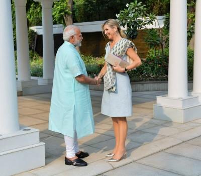 Prime Minister Narendra Modi met Queen Maxima of The Netherlands who is visiting India in her capacity as UN Secretary-General's Special Advocate for Inclusive Finance for Development. 
