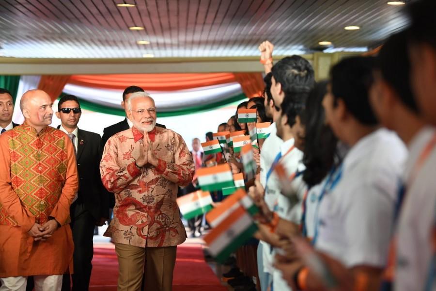 Modi urged the diaspora to become ambassadors of India and also keep mentioning in their conversations that India is the nearest neighbour to Indonesia and vice versa. "In the whole world, Indian medicine and ayurveda are gaining popularity and there is a huge increase in attraction towards holistic healthcare. For you also, there is an opportunity to become ambassadors of Indian traditional medical care," he told the gathering. Modi said ever since both the countries became independent, they had been supporting each other in global and regional issues and that their relationship had reached new heights in the last four years in economic, cultural, strategic and political spheres. PM Narendra Modi,Narendra Modi,Narendra Modi at Indonesia,Indian Diaspora,Indian Diaspora event