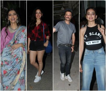 Bollywood movie Bhavesh Joshi Superhero witness a bucket full of stars at the special screening which held last evening at Sunny Super Sound in Juhu, Mumbai. The makers held a screening of Bhavesh Joshi Superhero for close friends and family members in the city. From Left to right Sonam K Ahuja, Yami Gautam, Anil Kapoor and Kriti Kharbanda graced the event. Check out the above slideshow to see the photos of celebs like Antara Motiwala, Mohit Marwah, Harshvardhan Kapoor, Ishaan Khatter, Jahaan Kapoor, Maheep Sandhu, Janhvi Kapoor, Khushi Kapoor, Mandana Karimi, Nawazuddin Siddiqui, Rajkummar Rao, Patralekha, Rhea Chakraborty, Siddhanth Kapoor, Anand Ahuja and others who were also seen at the special screening.