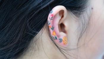 Helix tattoos,ear tattoos,what is a helix tattoos,best ear tattoo design,best tattoo designs,simple tattoo designs,Tattoo,ear tattoo,floral tattoos