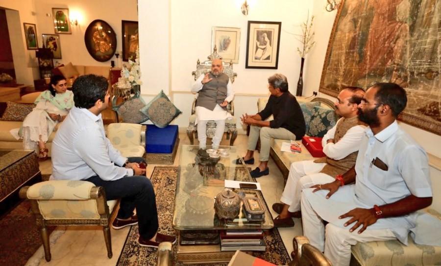 It is part of the party's effort to reach out to the maximum number of people ahead of the 2019 Lok Sabha polls. The BJP launched the contact programme after completion of four years of the NDA rule at the Centre. About 4,000 senior party workers, including Union Ministers, Chief Ministers and Deputy Chief Ministers of states, would carry out the campaign to meet more than one lakh well-known personalities to discuss the Modi government's achievements. BJP President Amit Shah,Amit Shah,Amit Shah meets Kapil Dev,Kapil Dev,former Indian cricket team captain Kapil Dev,Sampark Se Samarthan,BJP
