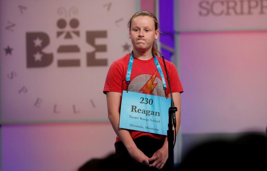 Reagan Remmers of Missoula, Montana, reacts as she is eliminated from the Scripps National Spelling Bee at National Harbor in Maryland, U.S. May 30, 2018. Karthik Nemmani,Karthik Nemmani wins National Spelling Bee,National Spelling Bee,Indian-American,National Spelling Bee winner,Scripps national spelling bee,Koinonia