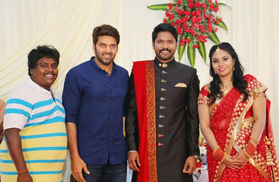 Arya poses for the photographers as he arrives for the wedding reception of Soundararaja and Tamanna in Chennai. Vishal,Vijay Sethupathi,Vijay Antony,Arya,Bharath,Soundararaja and Tamanna,Soundararaja and Tamanna wedding receptionk,Soundararaja and Tamanna wedding reception pics,Soundararaja and Tamanna wedding reception images